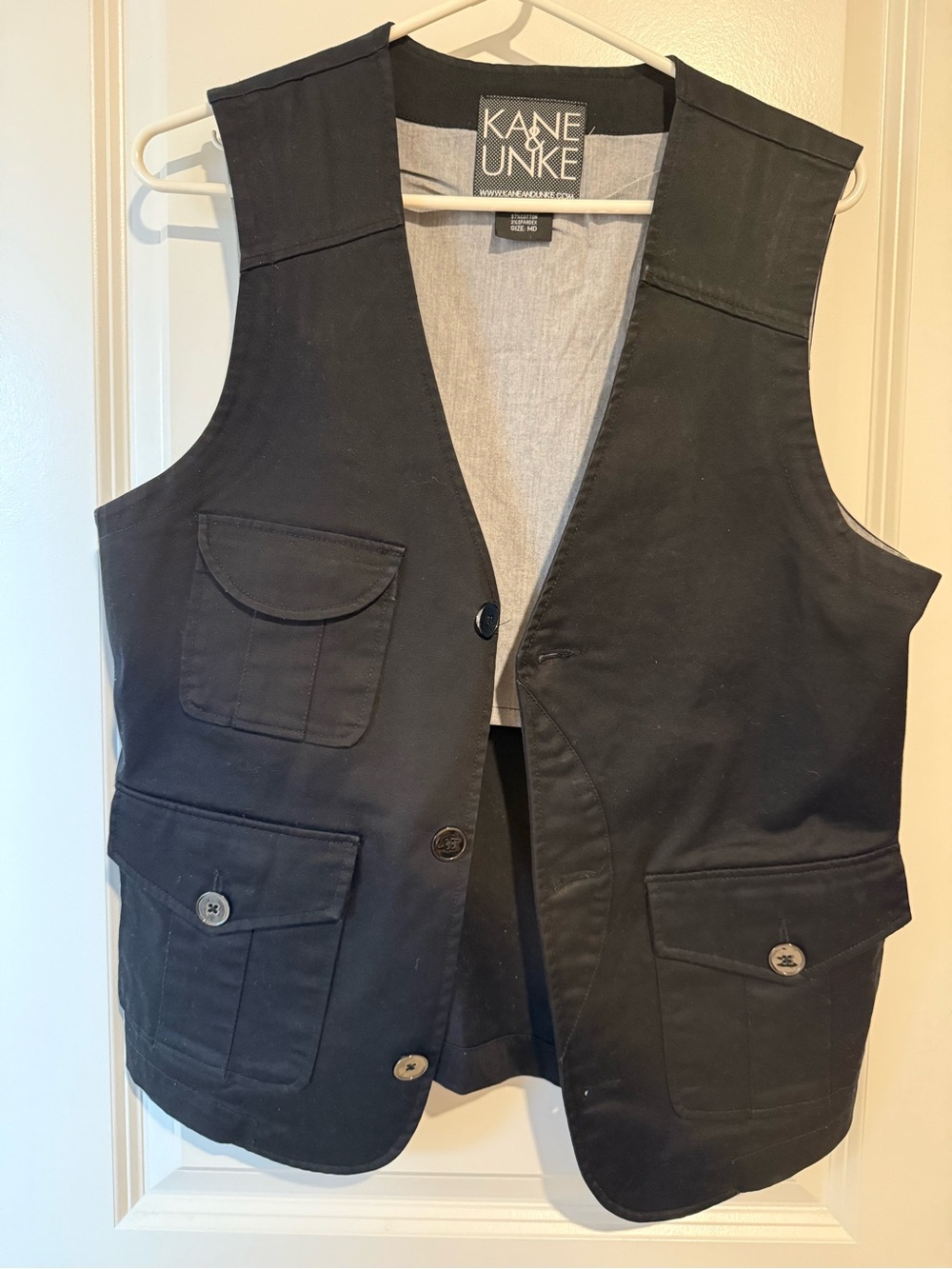Kane & Unke Utility Cargo Vest Black Military Style M